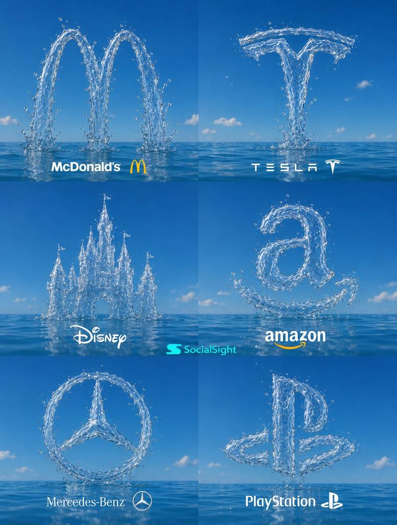 水雕品牌 Logo 六宫格