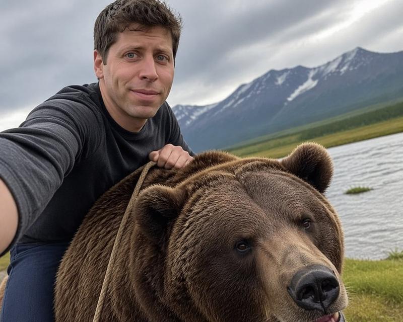 Sam Altman Bear Selfie