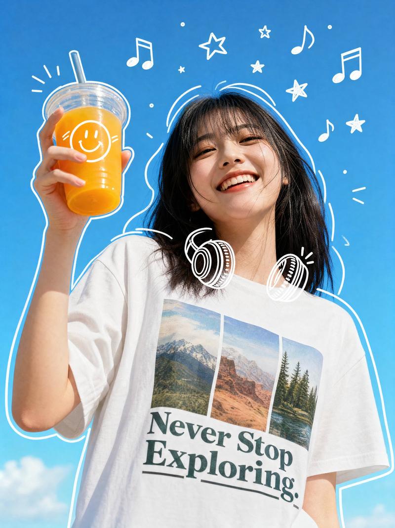 Joyful Street Portrait with Drink
