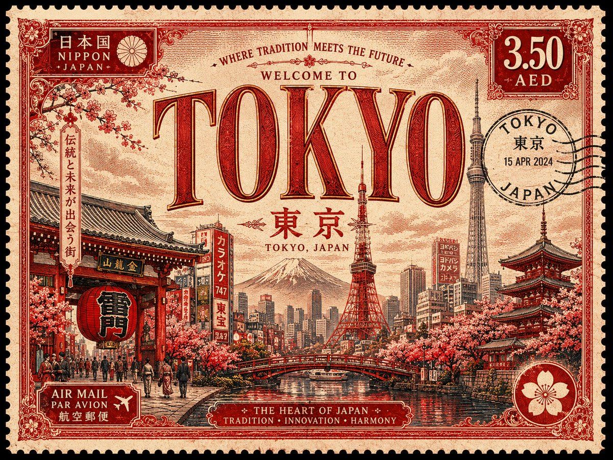 Vintage Travel Postage Stamp