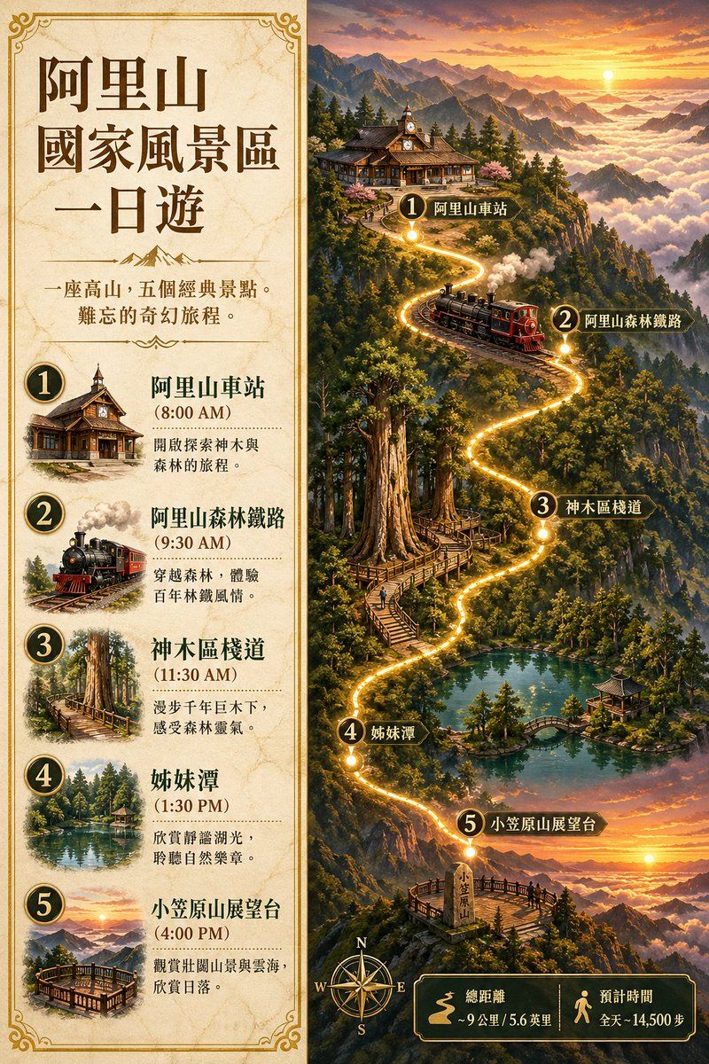 Alishan One-Day Travel Poster