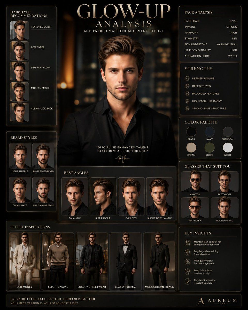 Male Glow-Up Analysis Poster