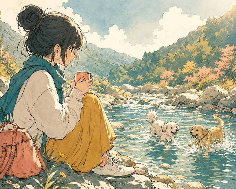 Coffee Girl By the River