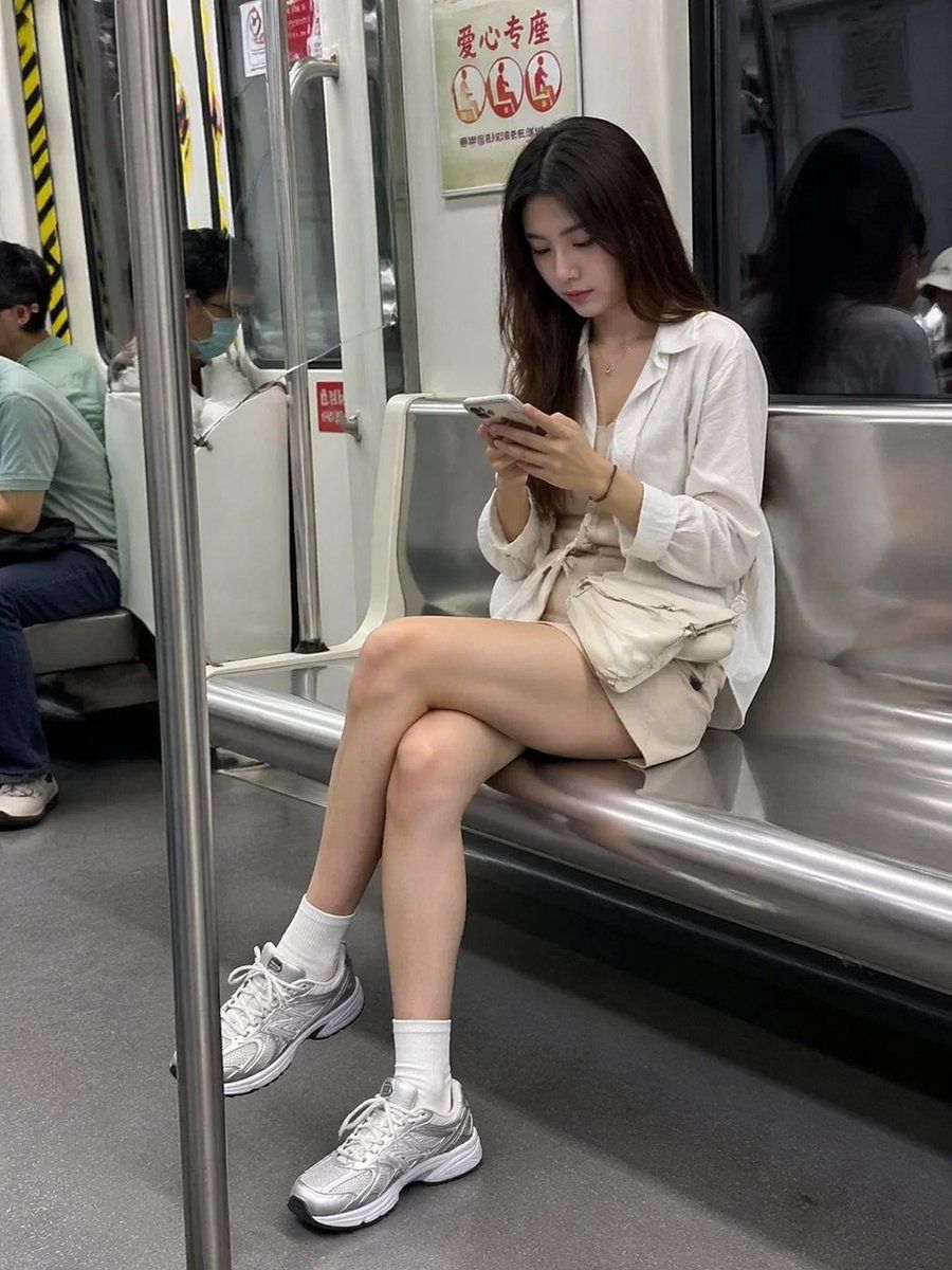 Subway Candid Phone Snapshot