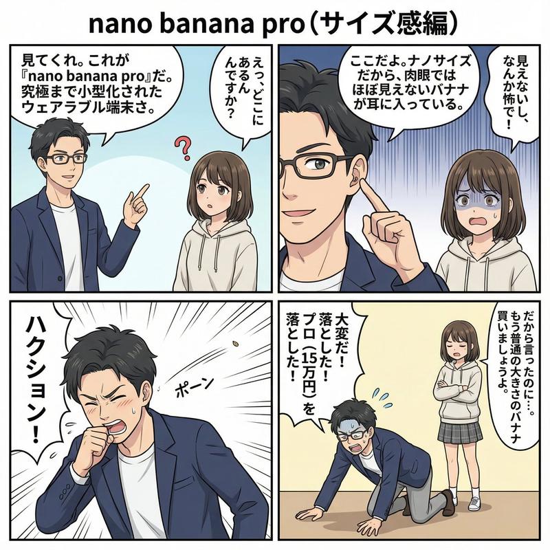 关于 Nano Banana Pro 的 4 种四格漫画