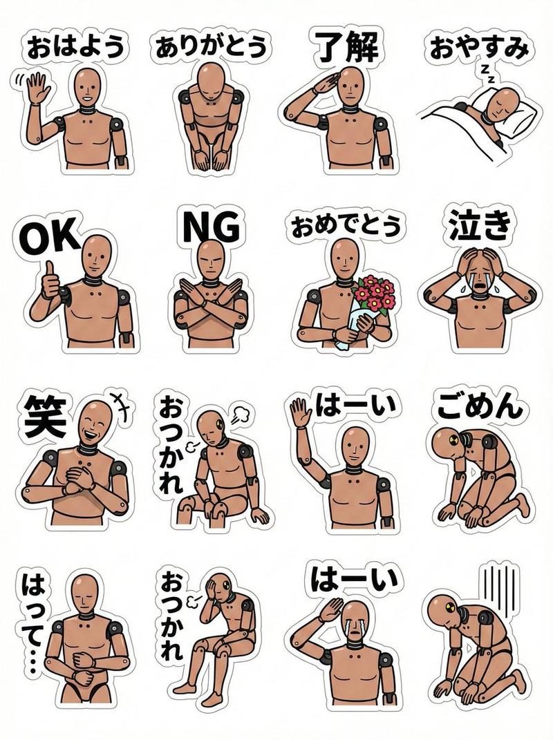 LINE 站立玩偶角色贴纸包（日文）