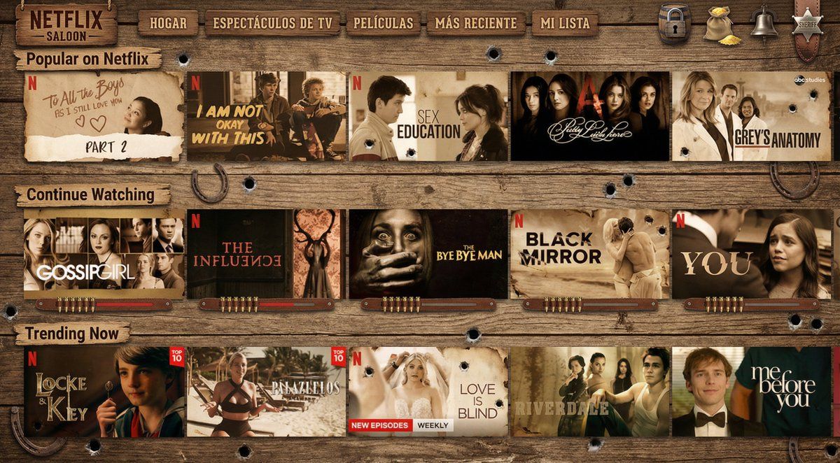 将 Netflix 屏幕变成西部片风格