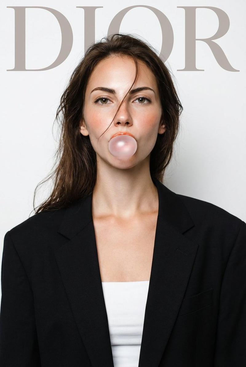 DIOR 高级定制工作室肖像,搭配泡泡糖