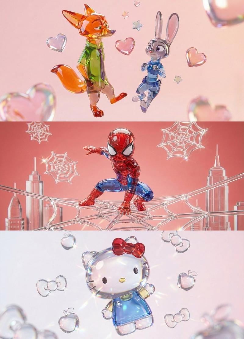 美学 3D 水晶雕像提示模板