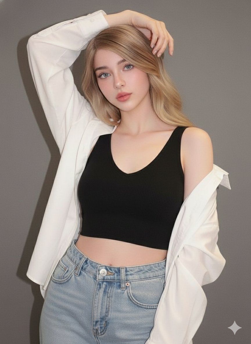 一位年轻女性的超逼真影棚肖像