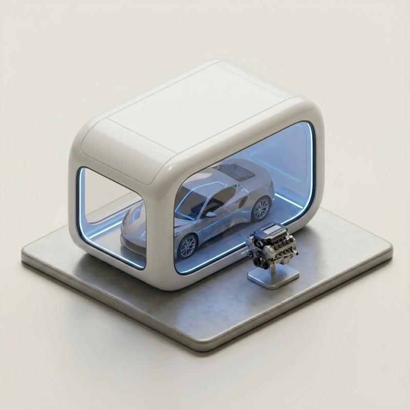 极简 3D 等距汽车展厅模型
