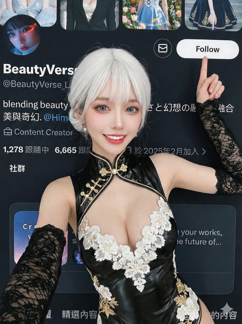 “关注”按钮促销的创意合成图
