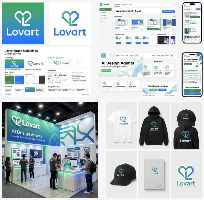 Lovart 品牌的多步设计生成提示