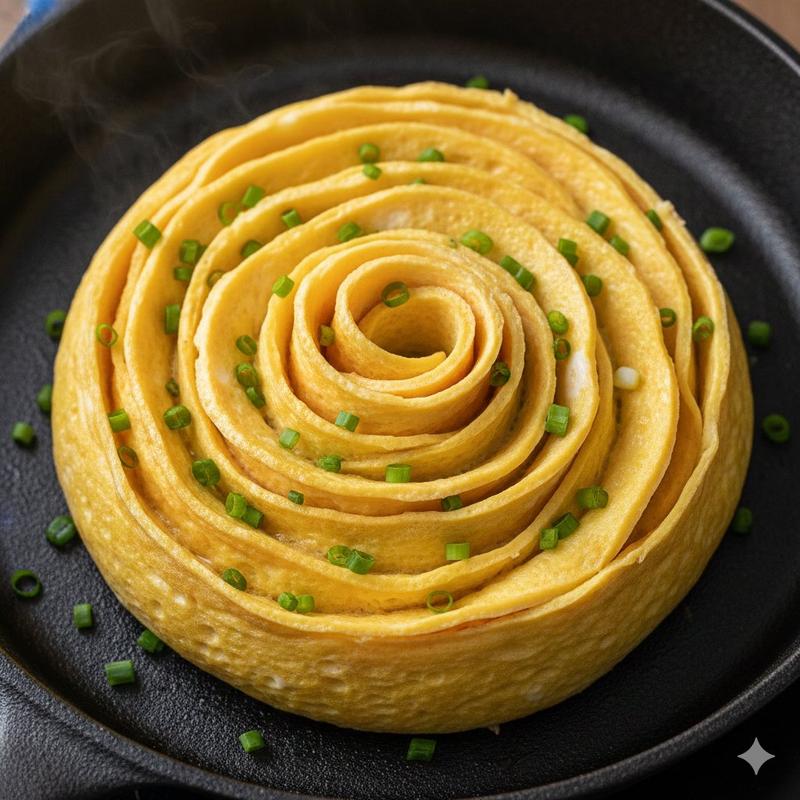 玫瑰造型玉子烧的电影特写