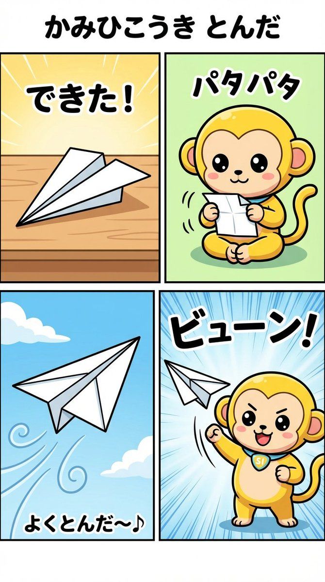 Nano-kun 的日常生活:纸飞机漫画提示