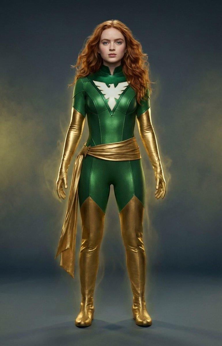 萨迪·辛克(Sadie Sink)饰演琴·葛蕾(Jean Grey)的电影概念艺术