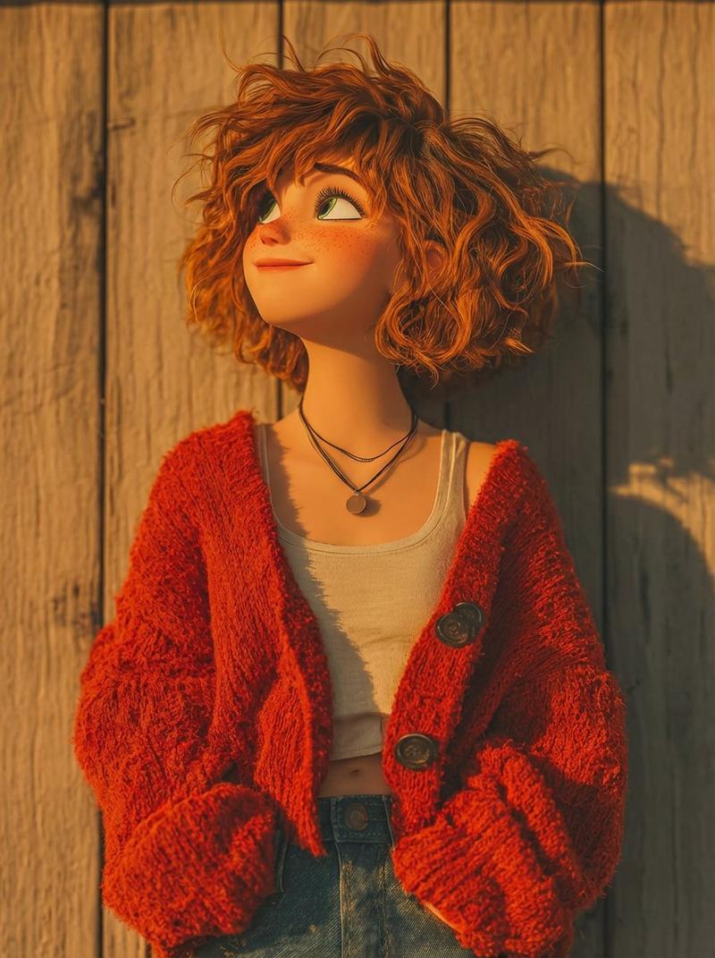 3D ginger curls Pixar girl: GPT Image 2 prompt
