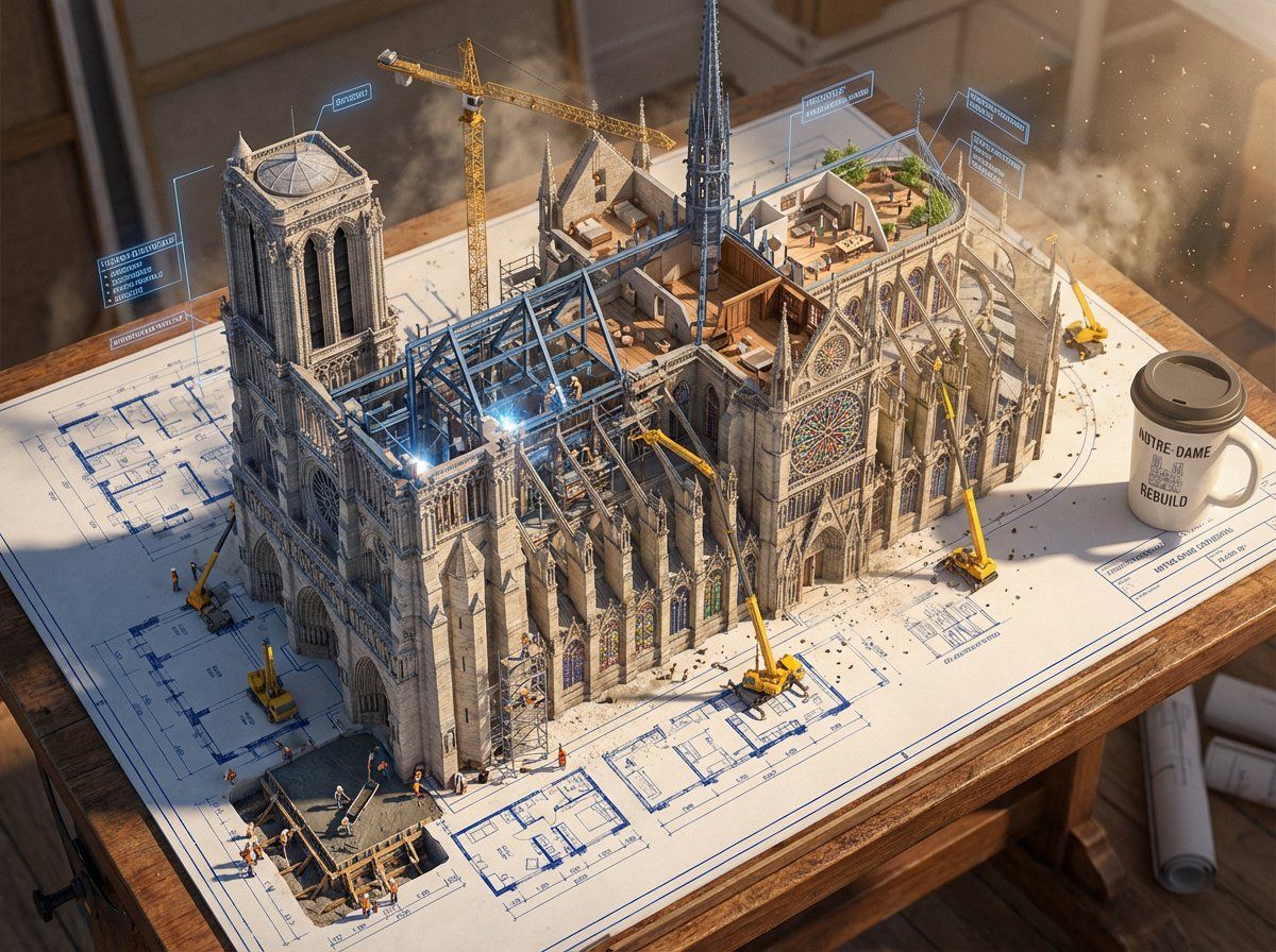 Blueprint to 3D building scene: GPT Image 2 prompt