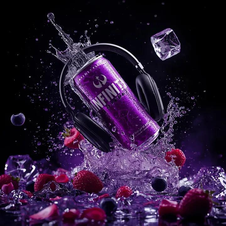 Infinity Energy Drink headphones ad: GPT Image 2 prompt