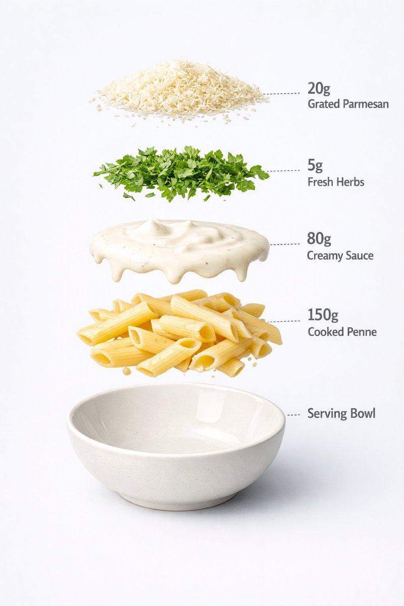 Creamy white-sauce penne: GPT Image 2 prompt
