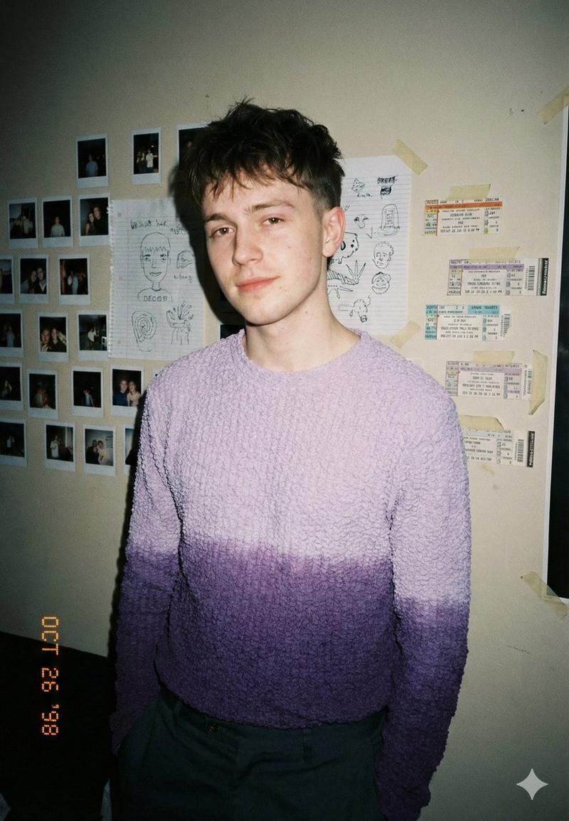 Lavender knit indie shot: GPT Image 2 prompt