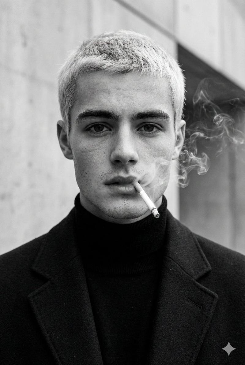 B&W smoking coat portrait: GPT Image 2 prompt