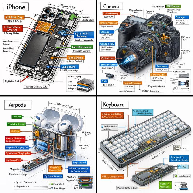 Isometric device infographic: GPT Image 2 prompt