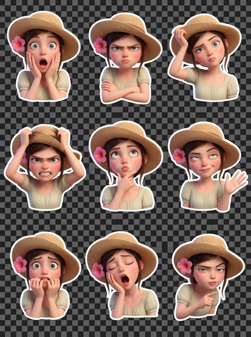 Pixar selfie sticker grid: GPT Image 2 prompt