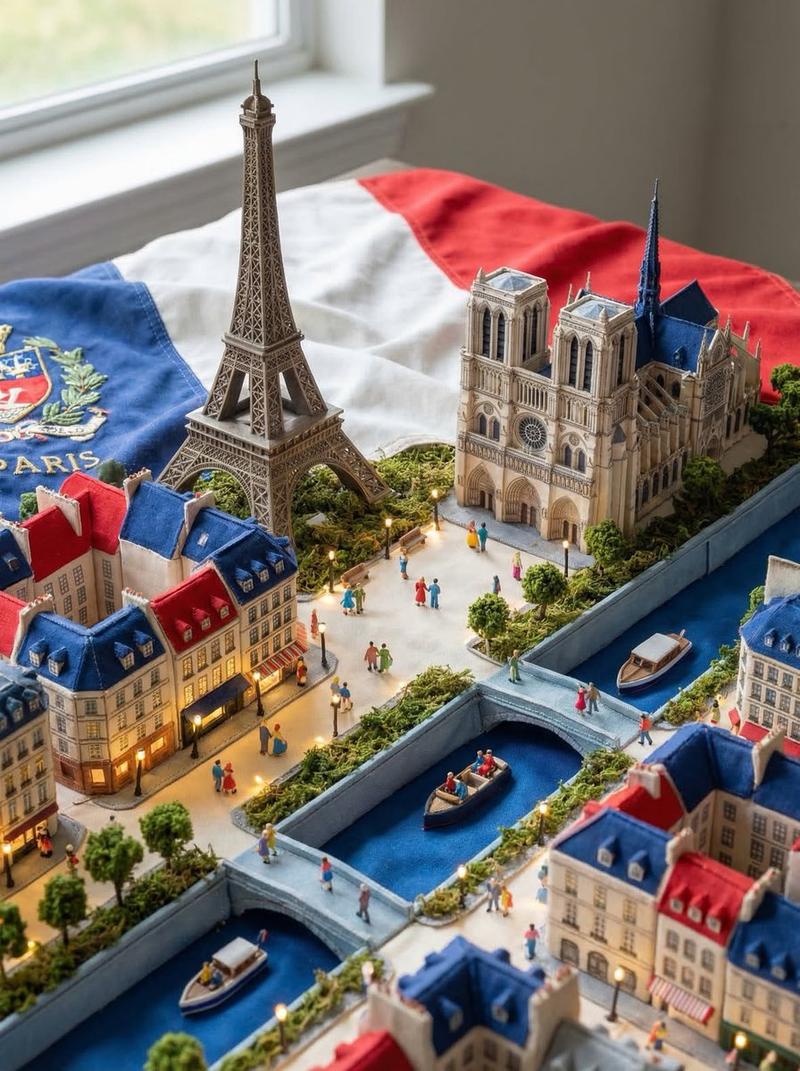 Paris flag miniature city: GPT Image 2 prompt