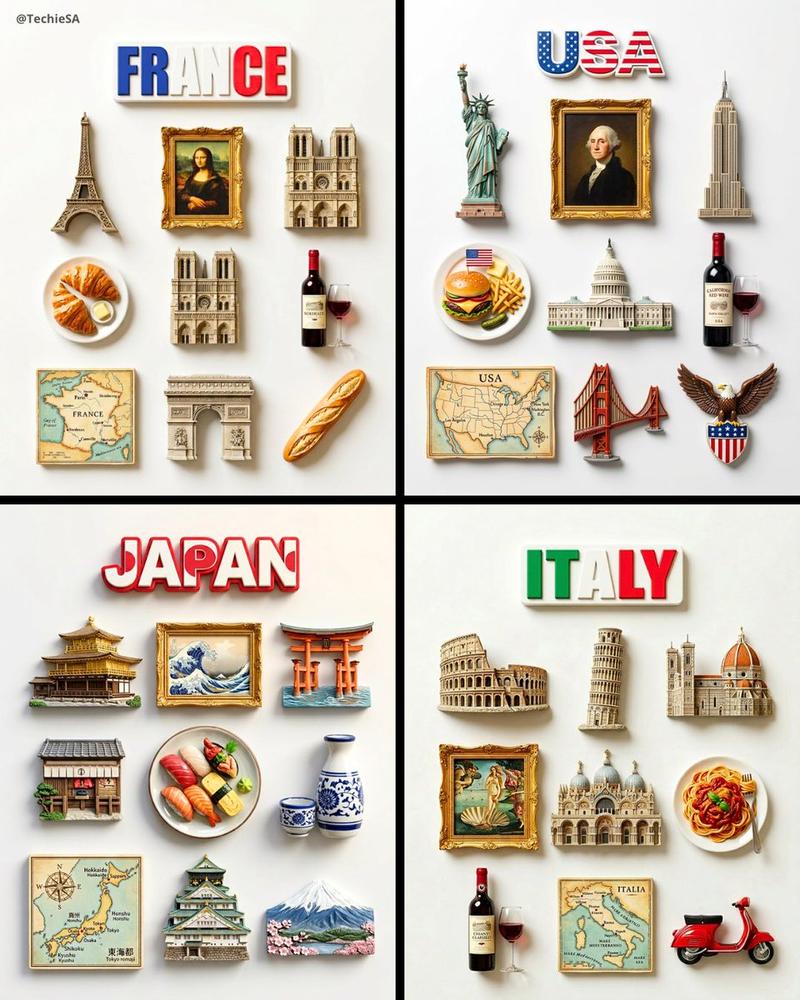 Country resin magnet flatlay: GPT Image 2 prompt