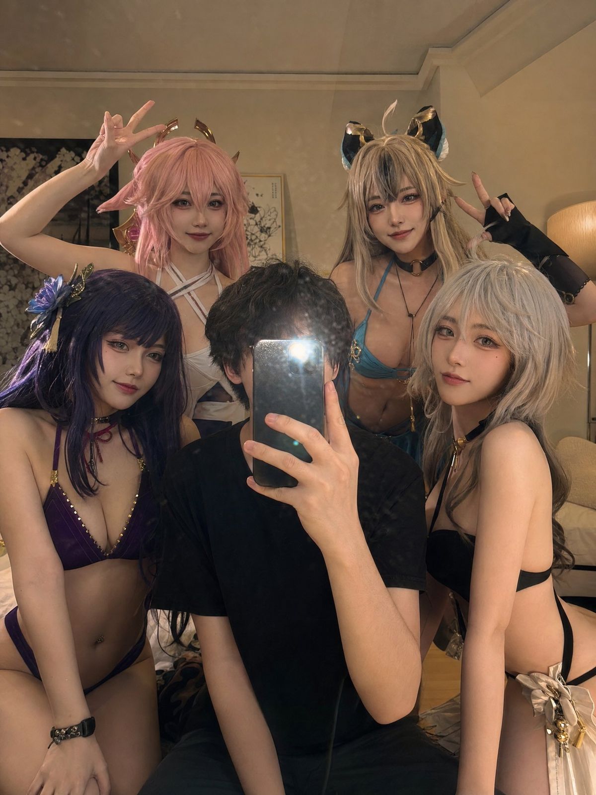 Anime bikini cosplay mirror selfie: GPT Image 2 prompt