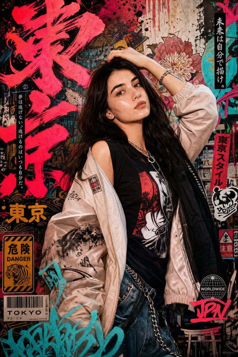 Japanese graffiti street fashion poster: GPT Image 2 prompt