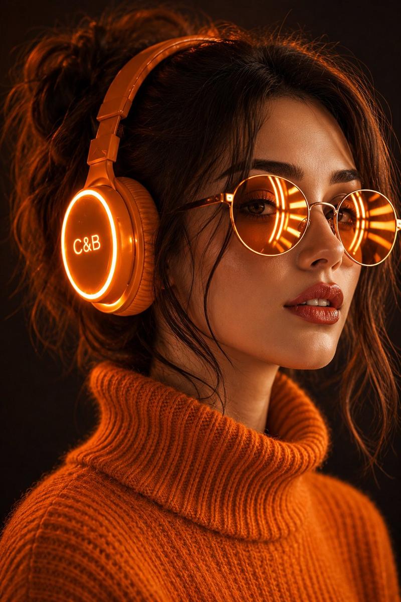 Neon green cyberpunk headphones portrait JSON: GPT Image 2 prompt