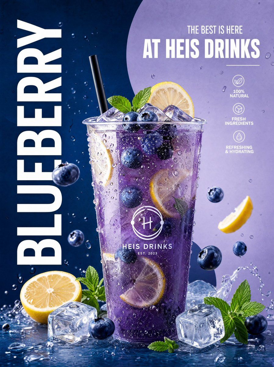 Blueberry lemonade ad poster: GPT Image 2 prompt