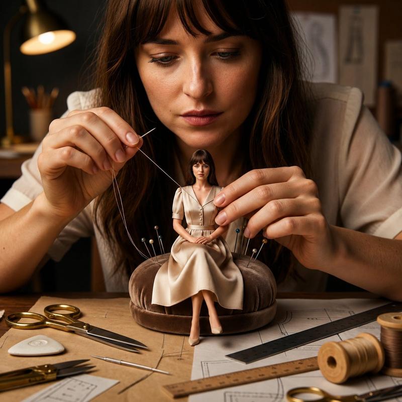 Miniature couture seamstress scene: GPT Image 2 prompt