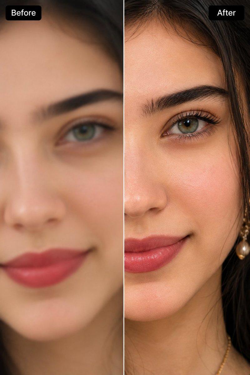 Before after beauty retouch: GPT Image 2 prompt