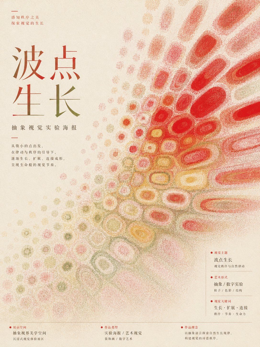 颗粒感抽象中文艺术展览海报