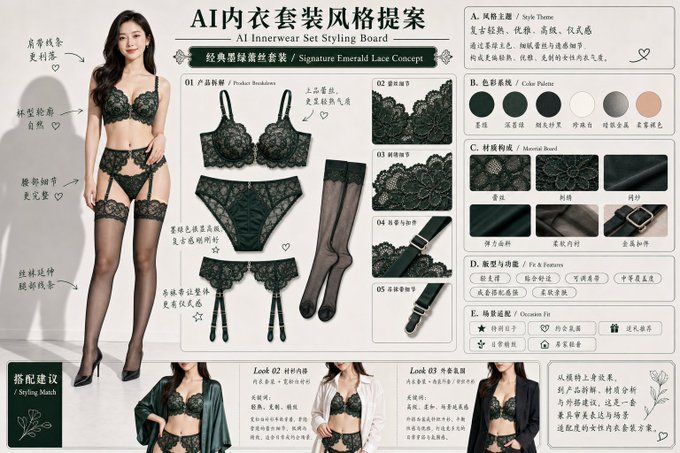 AI 助力内衣套装设计提案