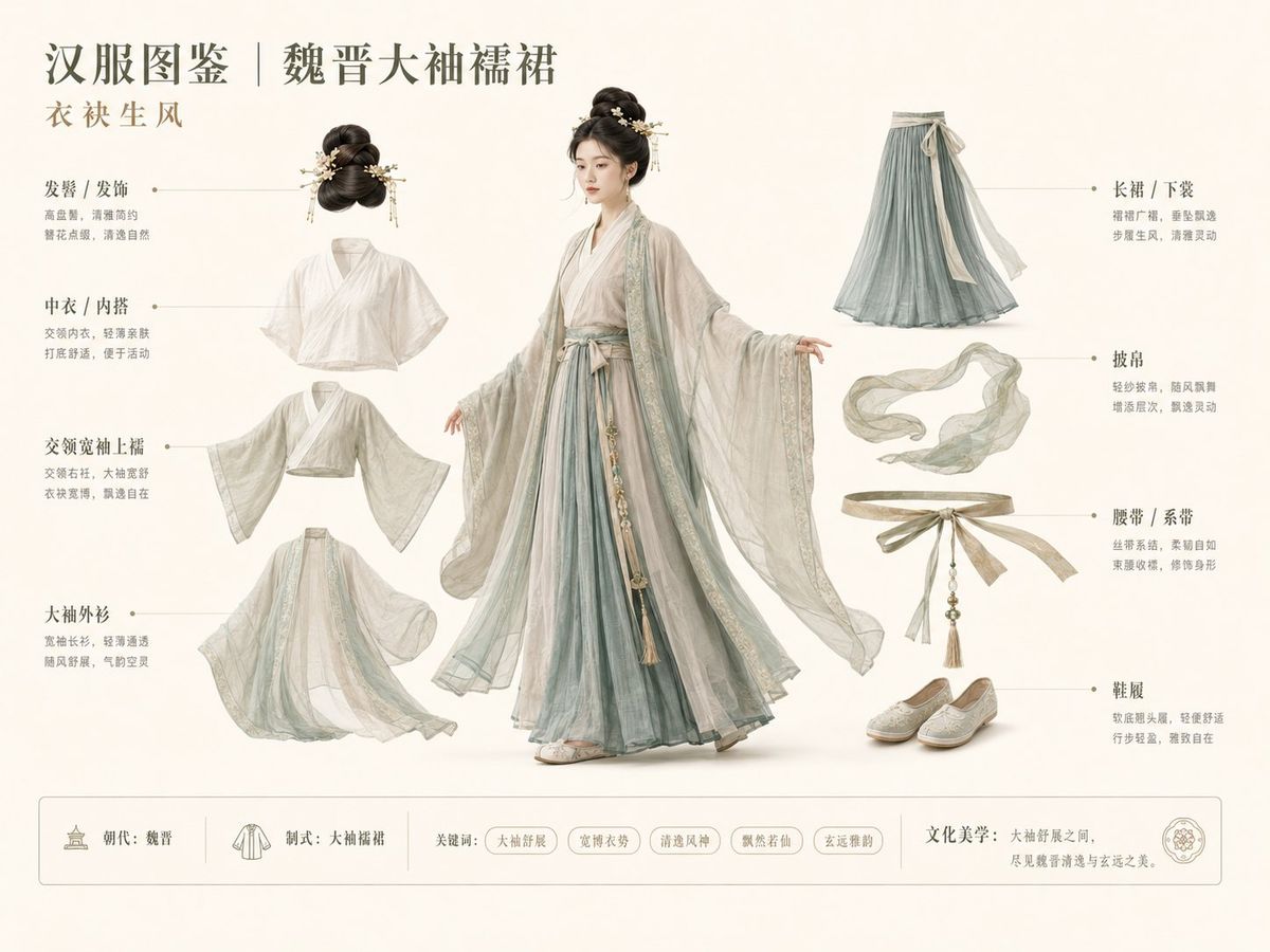 苹果风魏晋汉服层级结构图鉴