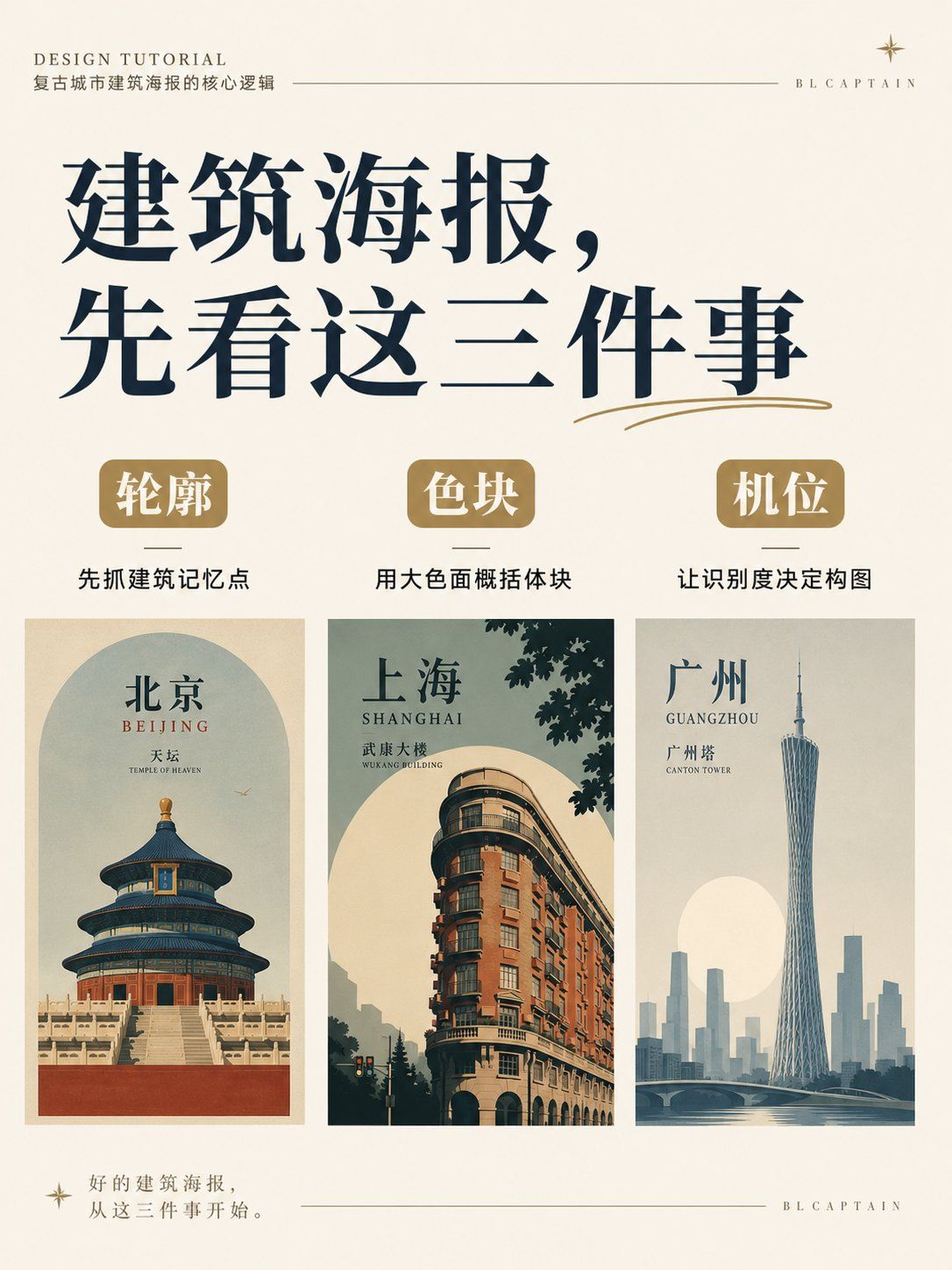 先锋复古彩色新构成主义建筑海报