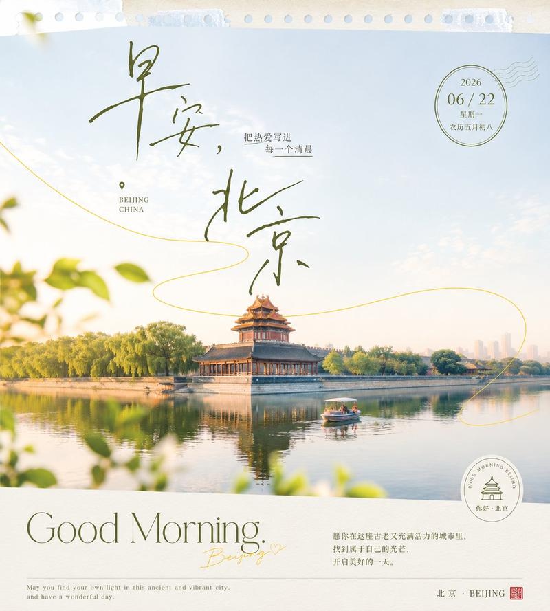 清透极简长沙早安图文排版视觉