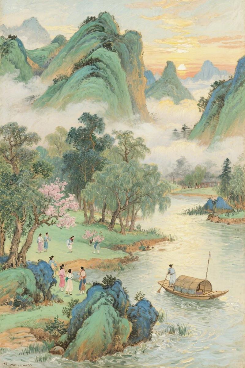 中国古画还原真实摄影提示词