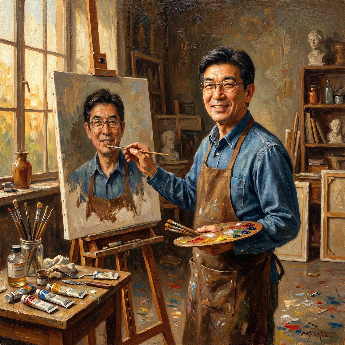 古典油画与赛博霓虹的剪刀男双重奏