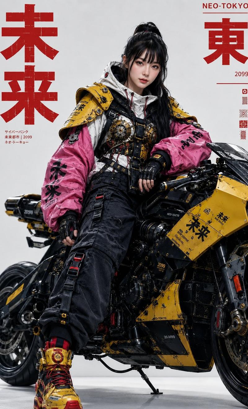 赛博朋克机能风未来感科技人像
