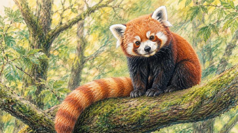 手绘色铅笔插画质感