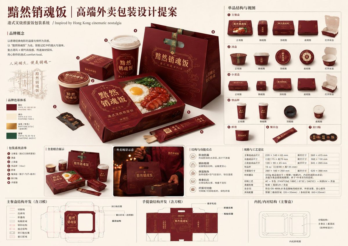 高端外卖包装设计提案板