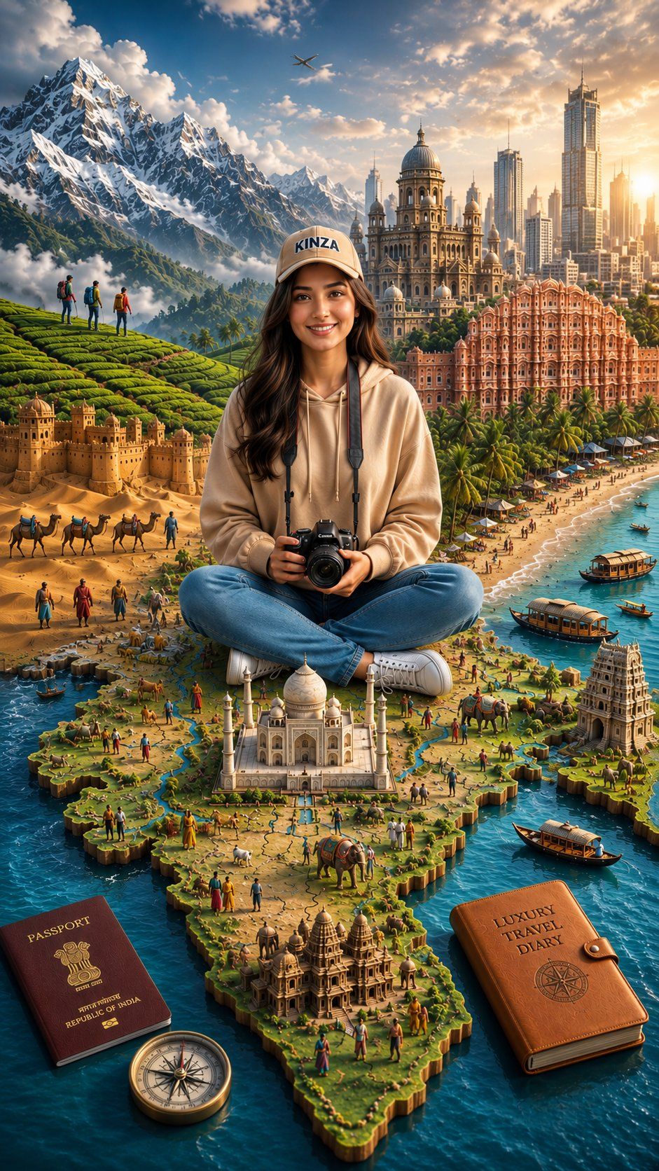 印度3D微缩旅行立体地图