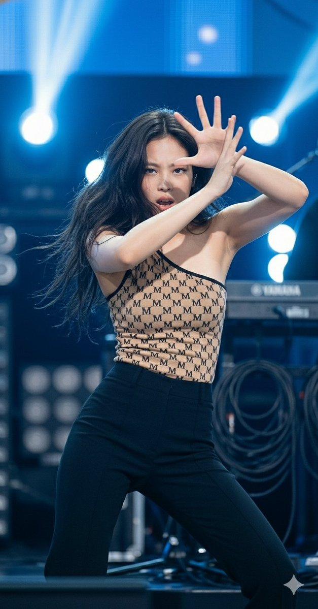 舞台彩排的Jennie:迷人微光与高街风尚