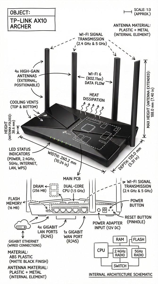 极简黑白工程风格物体结构解剖图