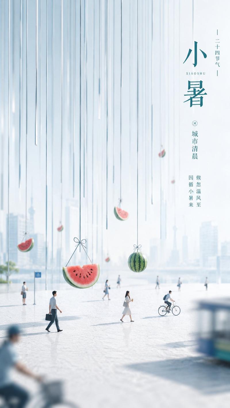 清透极简线阵微缩叙事画面